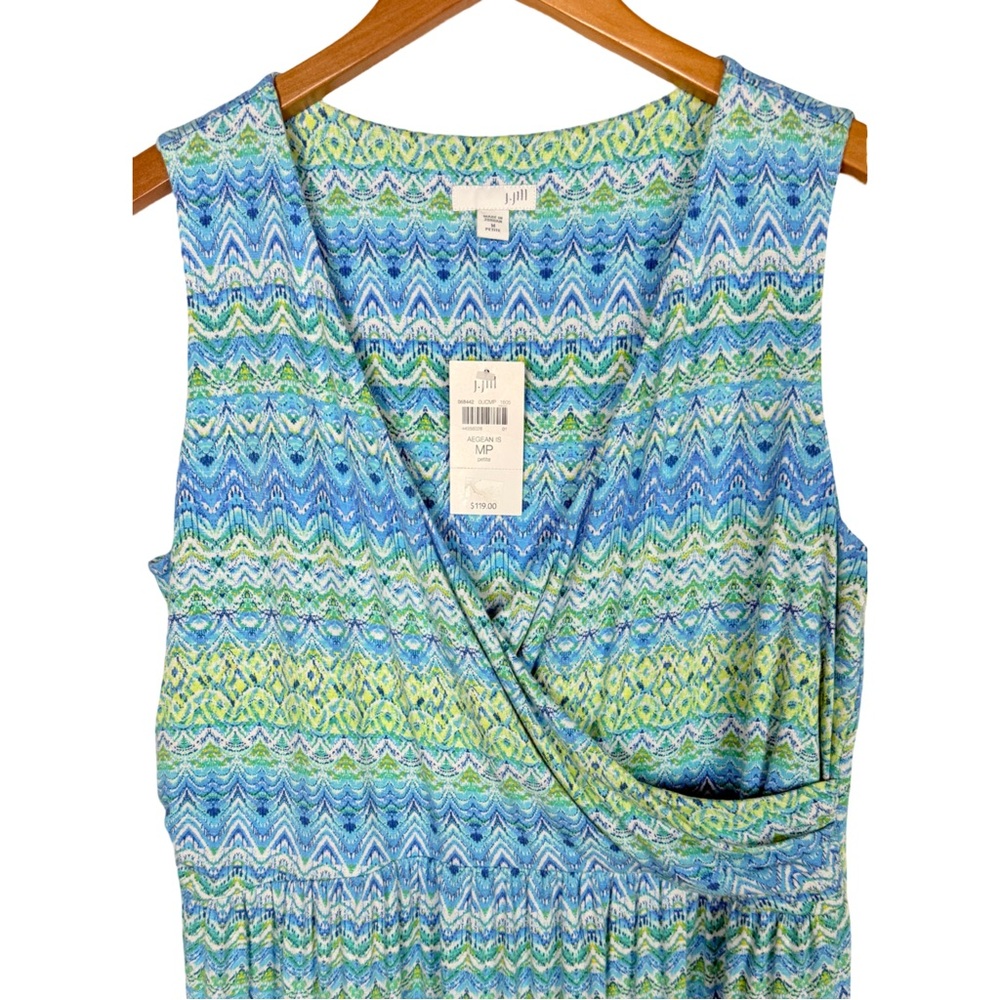 J. Jill Knit Sleeveless Midi/Maxi Dress Resortwear Coastal Travel Beach Boho NWT - Picture 3 of 9